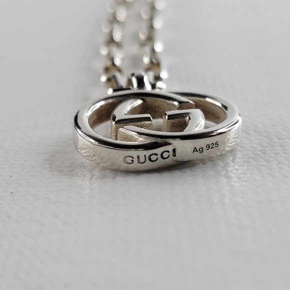 GUCCI Interlocking G Silver 925 Pendant Necklace - Picture 5 of 7